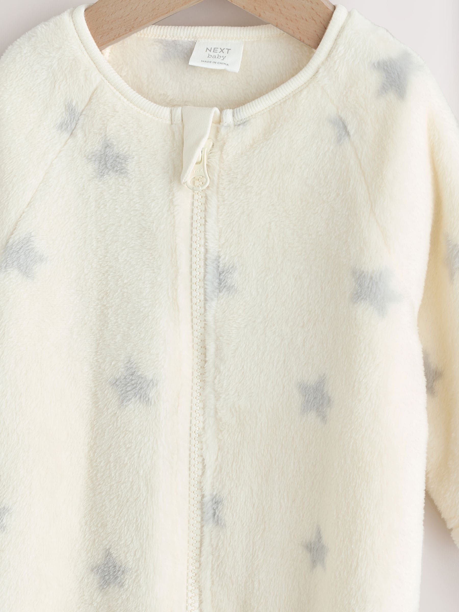 Grey Star Fleece Baby Sleepsuit image 8
