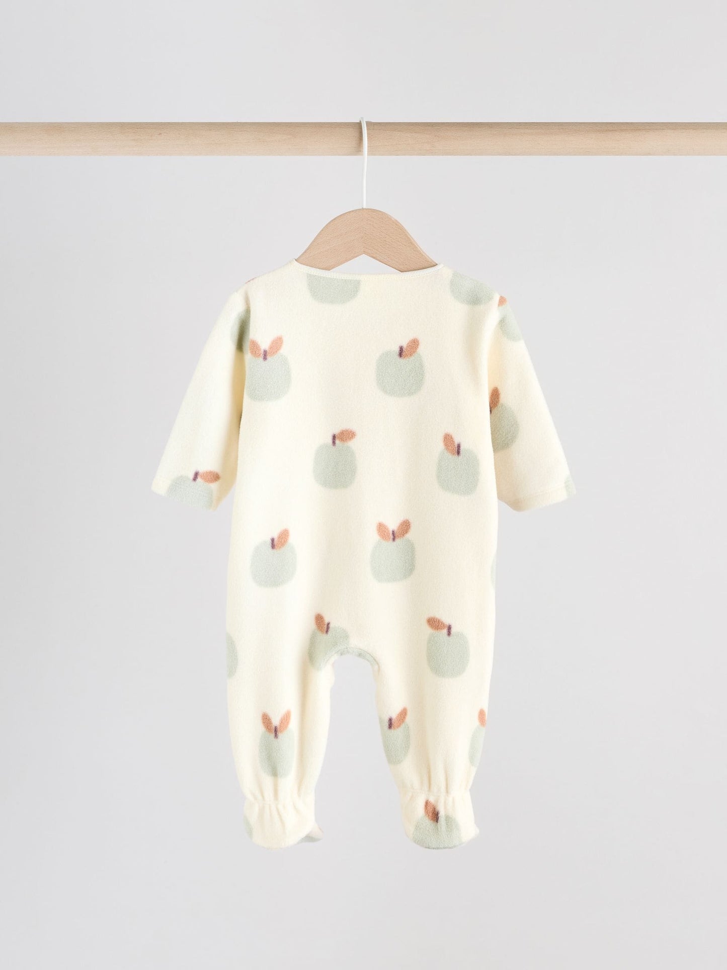 Sage Green Apple Baby Micro Fleece Two Way Zip Sleepsuits 2 Pack image 4