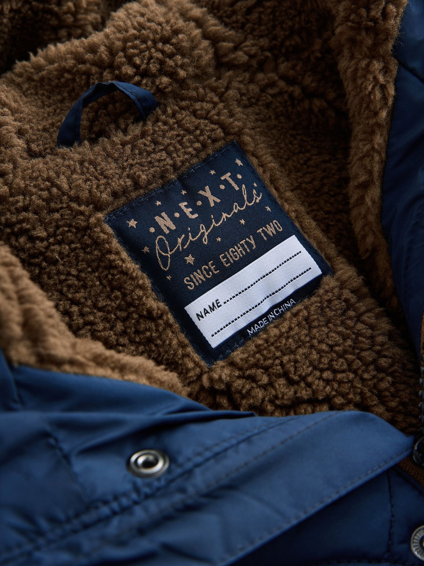 Navy Borg Lined Quilted Coat (3mths-7yrs)