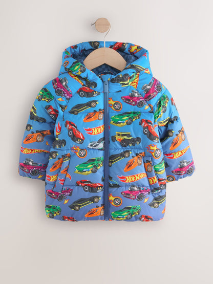 Blue Hotwheels Padded Shower Resistant Coat (3mths-7yrs)