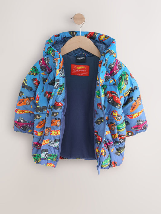 Blue Hotwheels Padded Shower Resistant Coat (3mths-7yrs)