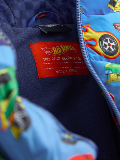Blue Hotwheels Padded Shower Resistant Coat (3mths-7yrs)