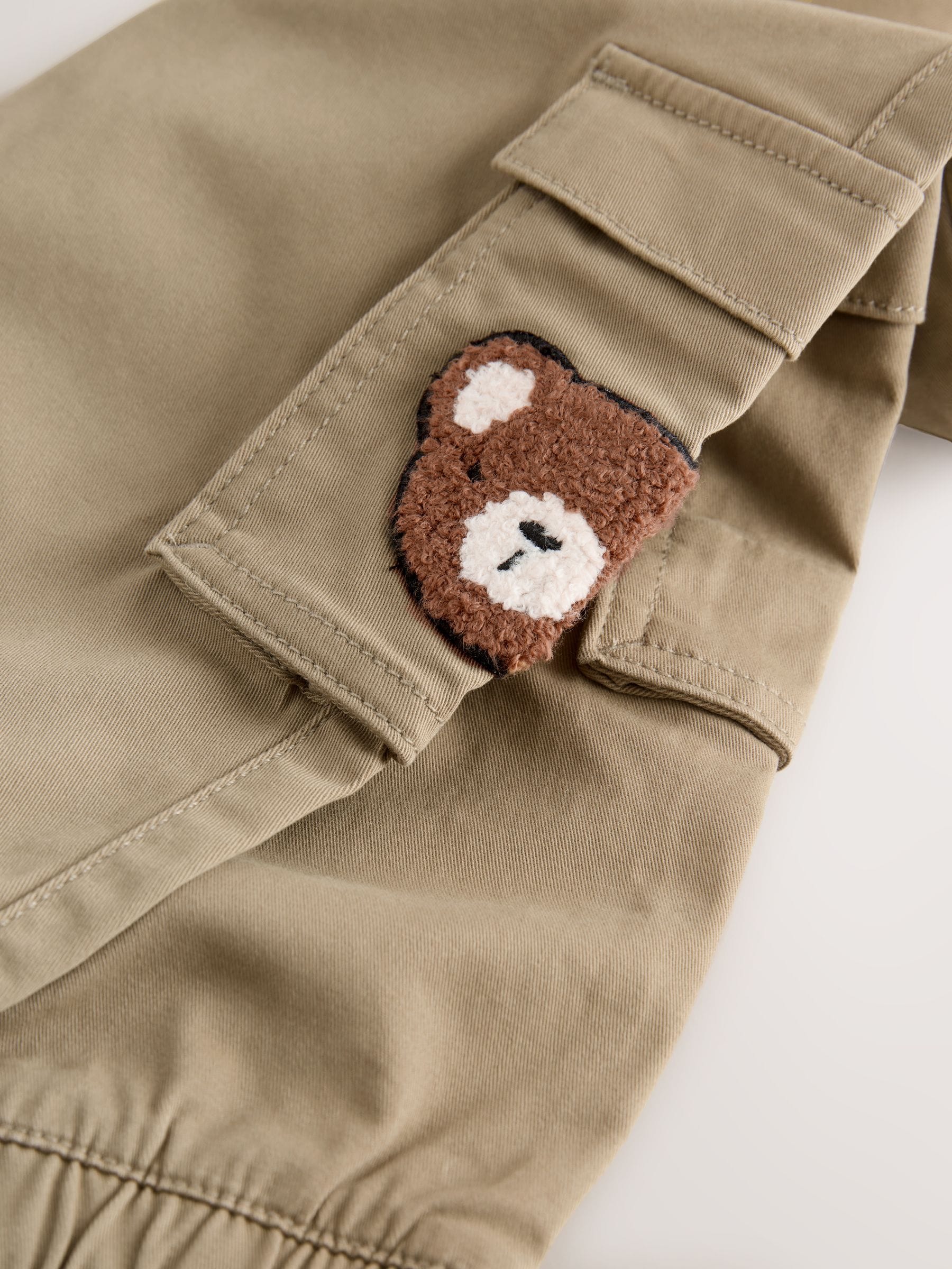 Tan Brown Bear Regular Fit Cargo Trousers (3mths-7yrs) image 3