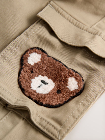 Tan Brown Bear Regular Fit Cargo Trousers (3mths-7yrs) image 4