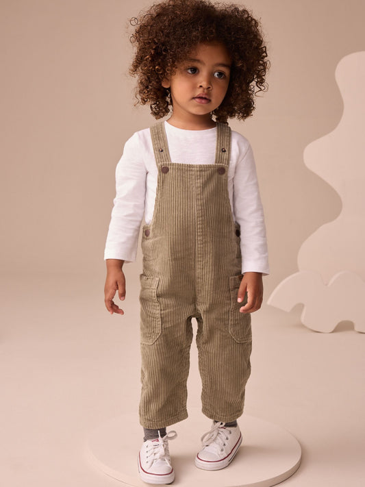 Sage Green Corduroy Dungarees (3mths-7yrs)