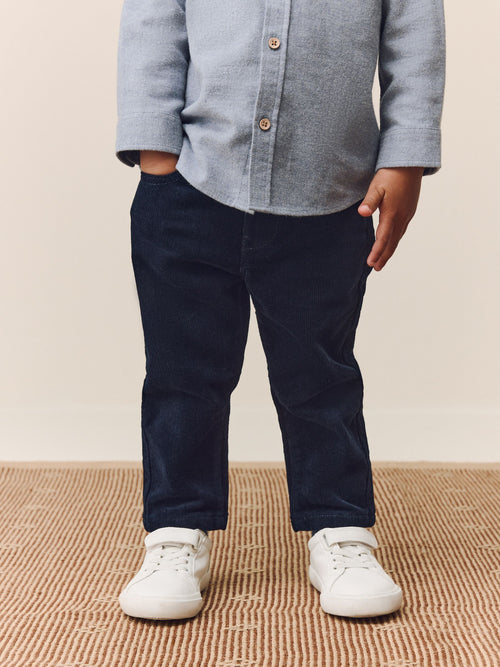Navy Corduroy Trousers (3mths-7yrs) image 1