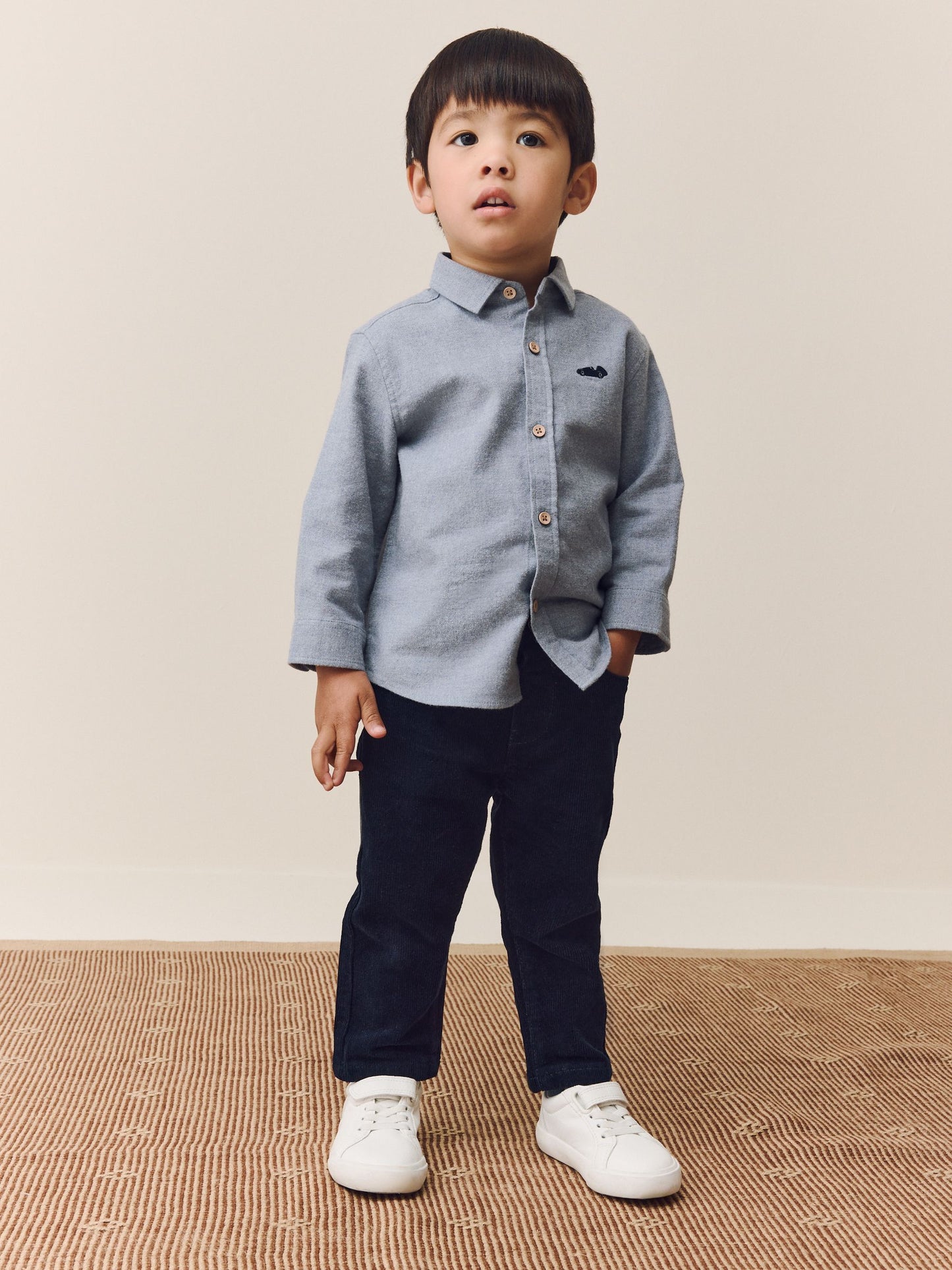 Navy Corduroy Trousers (3mths-7yrs) image 3