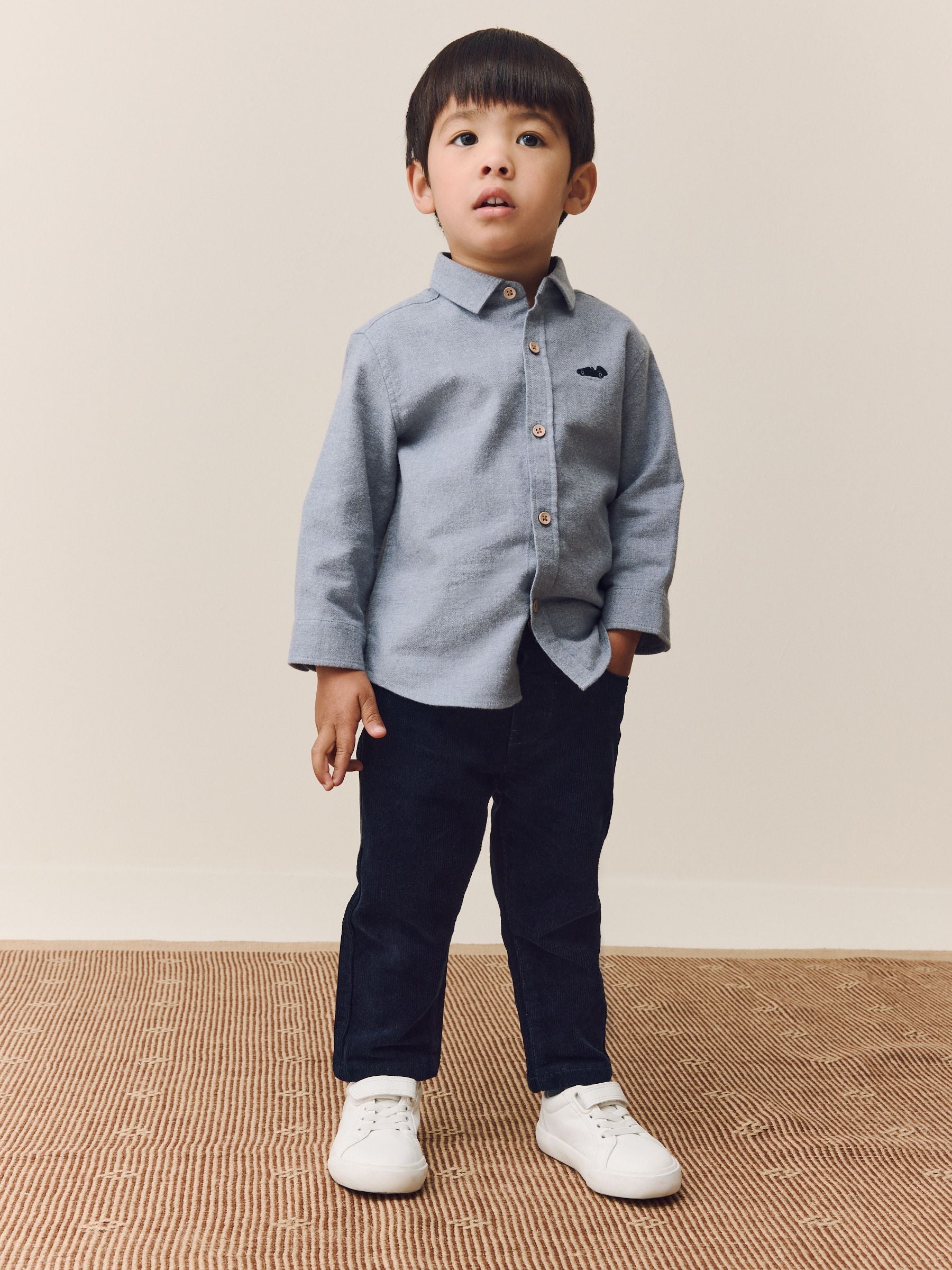 Navy Corduroy Trousers (3mths-7yrs) image 3