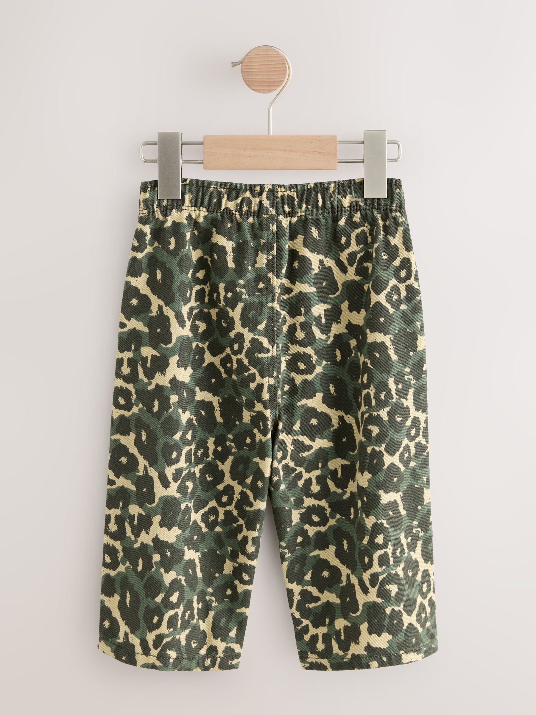Green Leopard Print Pull On Wide Trousers (3mths-7yrs) image 10