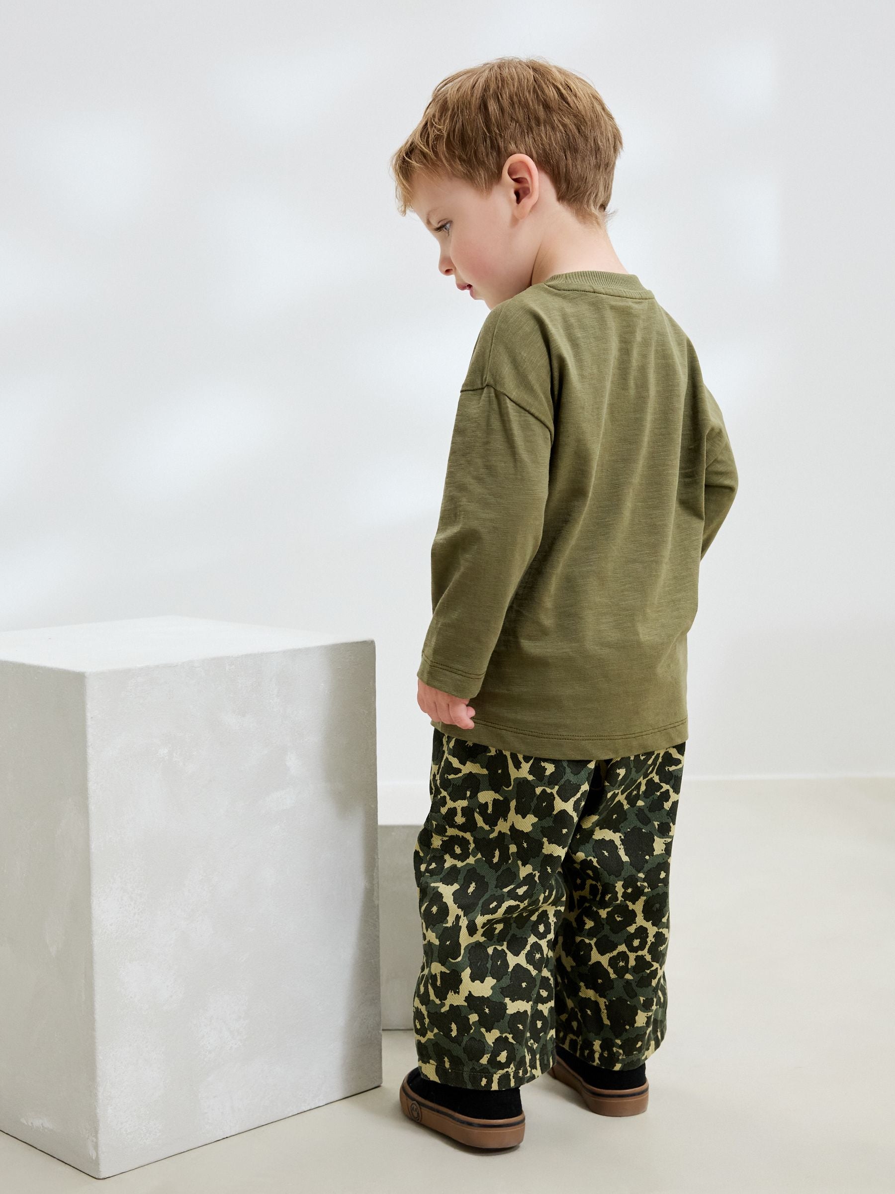 Green Leopard Print Pull On Wide Trousers (3mths-7yrs) image 6
