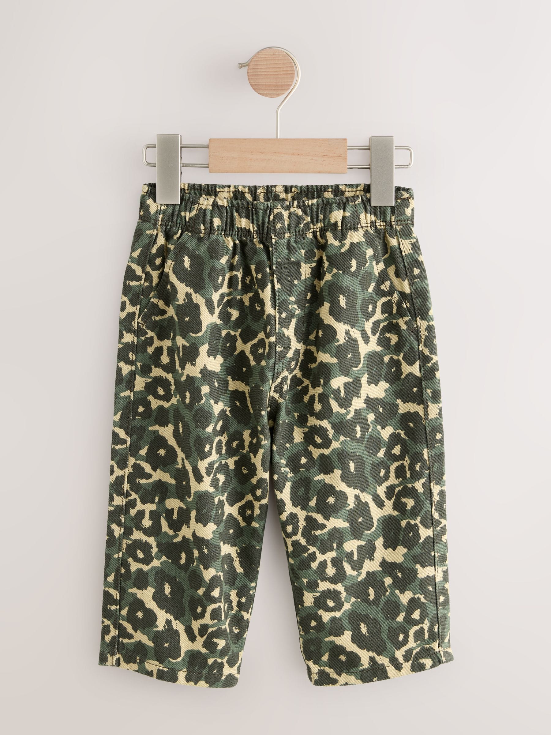 Green Leopard Print Pull On Wide Trousers (3mths-7yrs) image 9