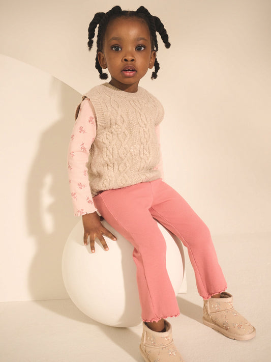 Beige Knitted Jumper and Leggings Set (3mths-7yrs) image 3