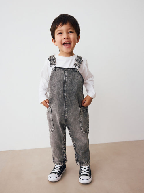 Grey Dungarees (3mths-7yrs) image 1