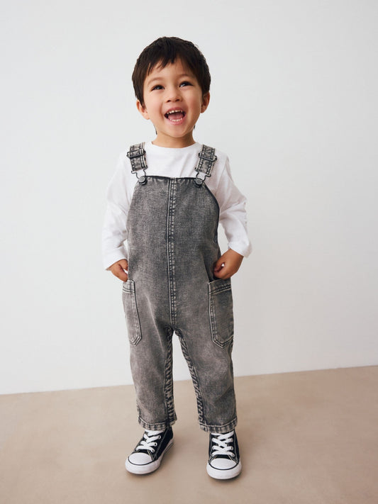 Grey Dungarees (3mths-7yrs) image 1