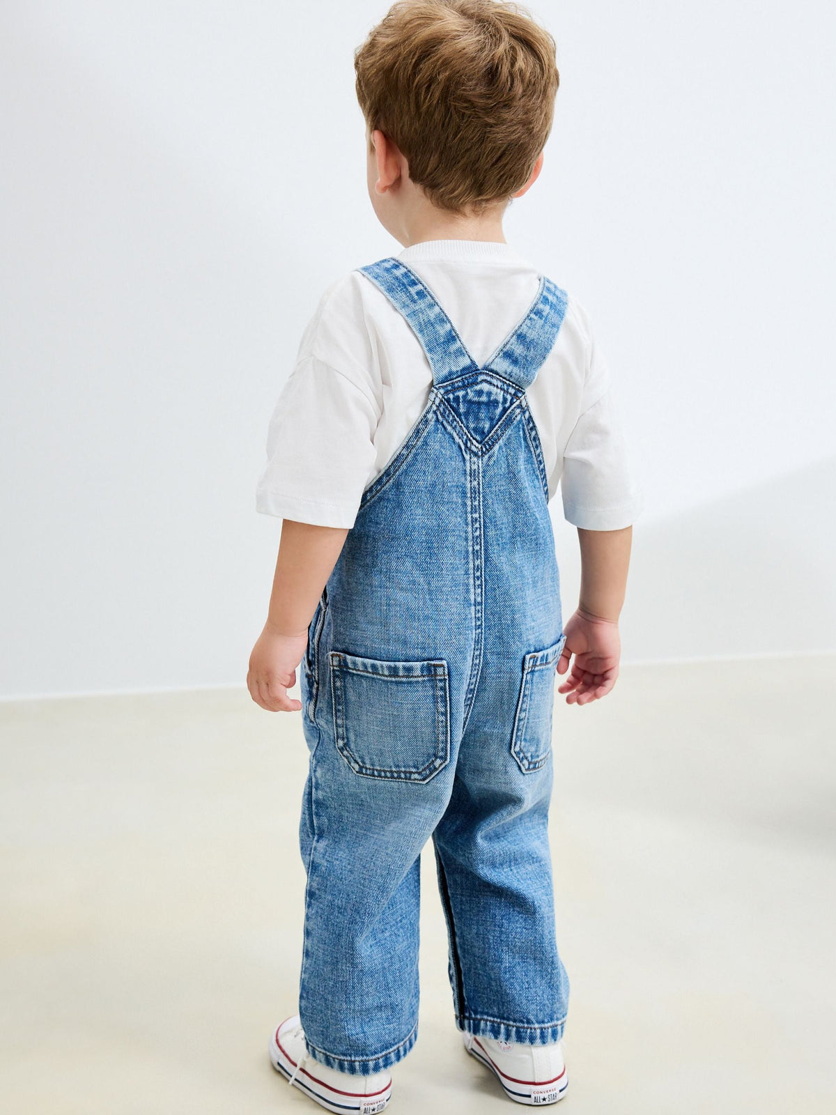 Mid Blue Dungarees (3mths-7yrs) image 3