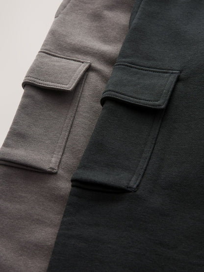 Dsiney Kidz - Black/Grey Slim Fit Cargo Joggers 2 Pack (3-16yrs) image 3