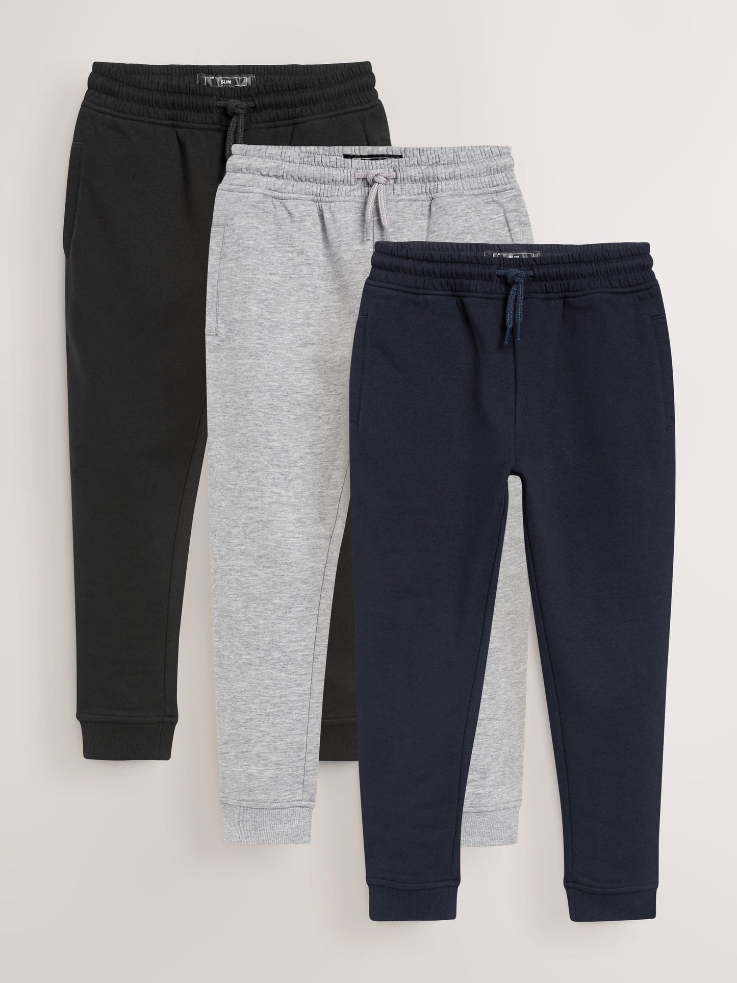 Dsiney Kidz - Black/Grey/Navy Slim Fit Joggers 3 Pack (3-16yrs) image 1
