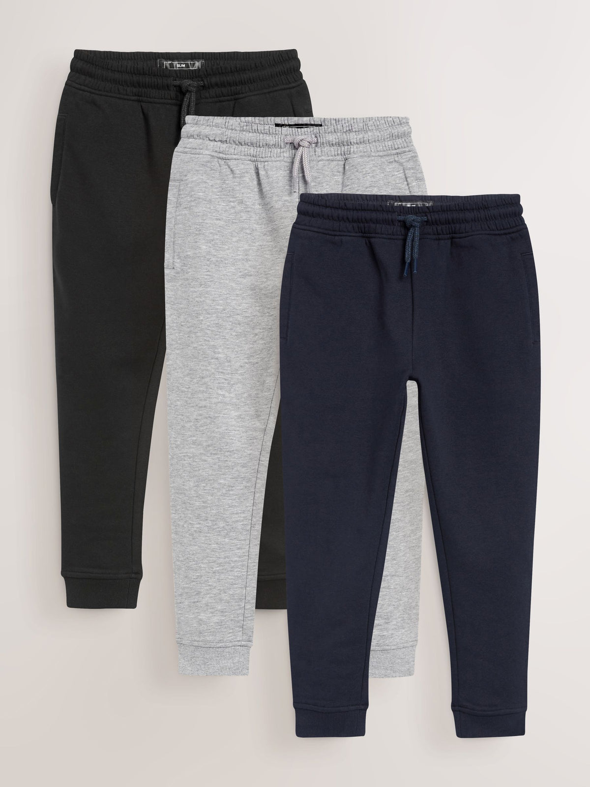 Dsiney Kidz - Black/Grey/Navy Slim Fit Joggers 3 Pack (3-16yrs) image 1