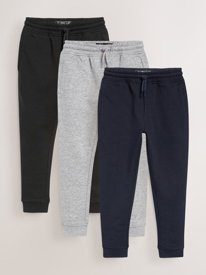 Dsiney Kidz - Black/Grey/Navy Slim Fit Joggers 3 Pack (3-16yrs) image 1