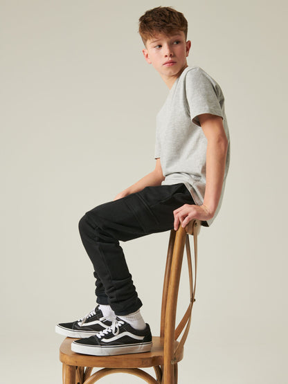 Dsiney Kidz - Black Slim Fit Cargo Rich Joggers (3-16yrs) image 3