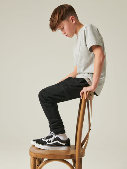 Dsiney Kidz - Black Slim Fit Cargo Rich Joggers (3-16yrs) image 4
