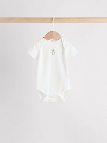 White Baby Sleepsuit, Bodysuit, Beanie and Bib Set 4 Piece (0-9mths) image 3