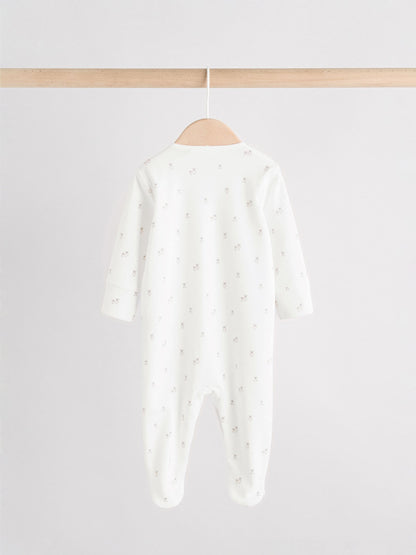 White Baby Sleepsuit, Bodysuit, Beanie and Bib Set 4 Piece (0-9mths) image 5