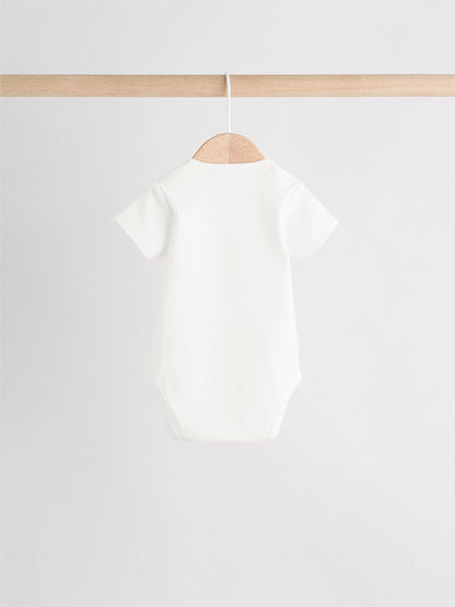 White Baby Sleepsuit, Bodysuit, Beanie and Bib Set 4 Piece (0-9mths) image 6