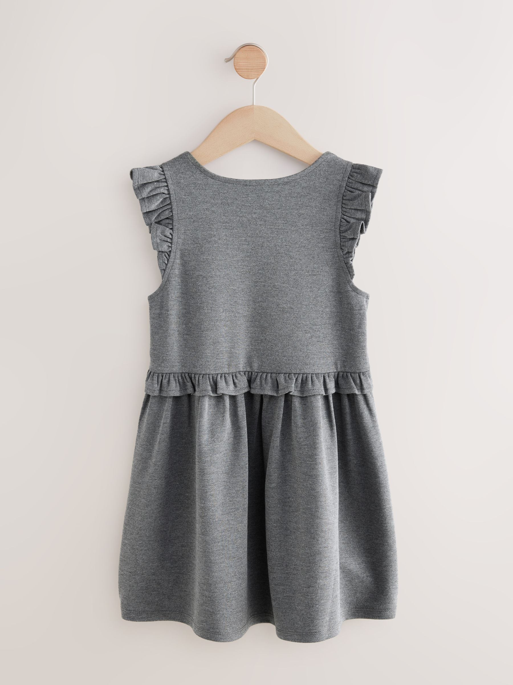 Grey Jersey Stretch Frill School Pinafor (3-14yrs) image 5