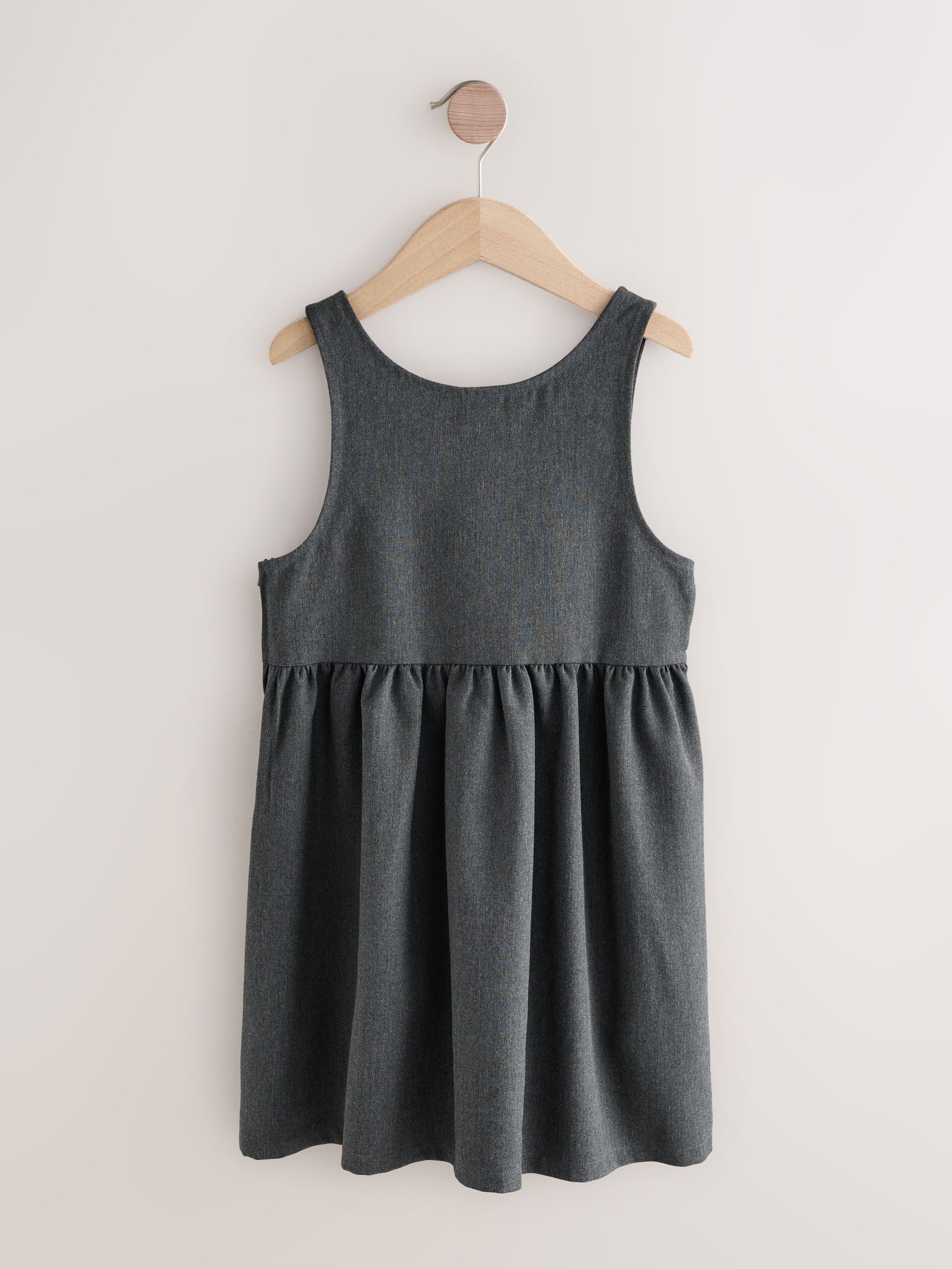 Grey Asymmetric Bow Front School Pinafore Dress (3-14yrs) image 6