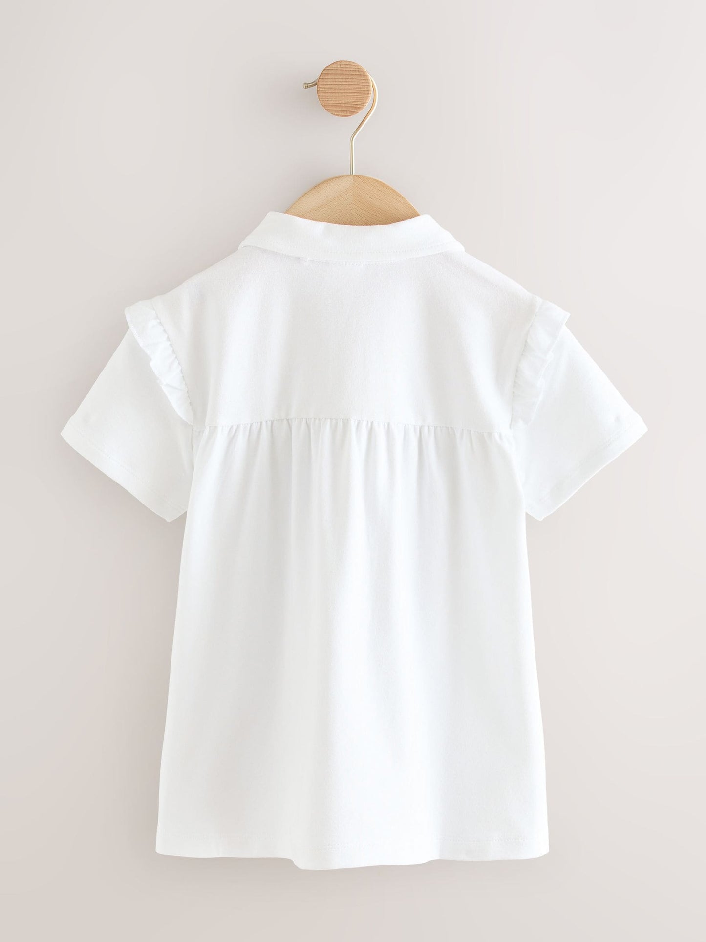 Dsiney Kidz - White 2 Pack Girls Cotton Stretch Frill Shoulder School Polo Tops (3-16yrs) image 3