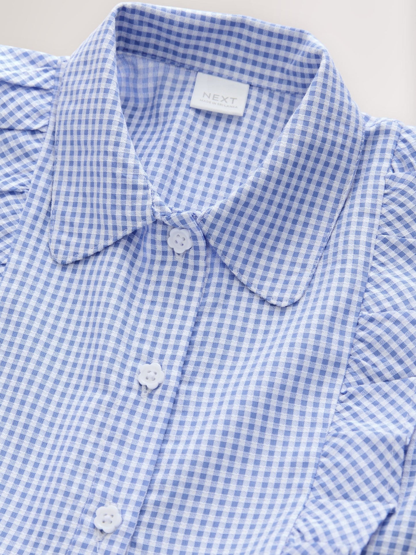 Blue Cotton Rich Frill Gingham School Dress (3-14yrs) image 7