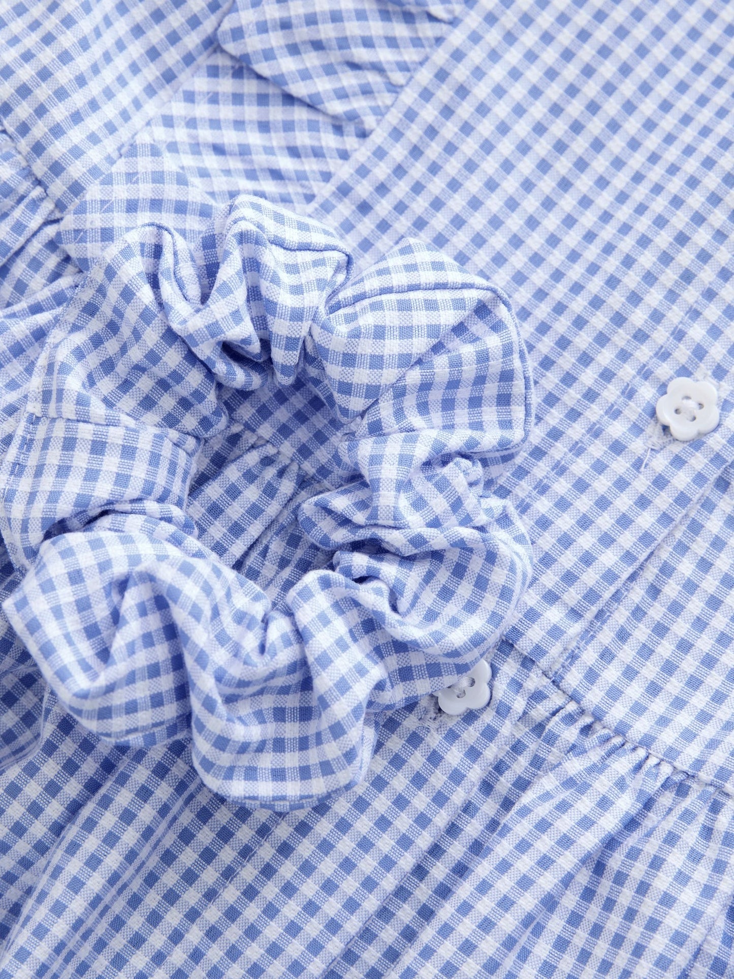 Blue Cotton Rich Frill Gingham School Dress (3-14yrs) image 8