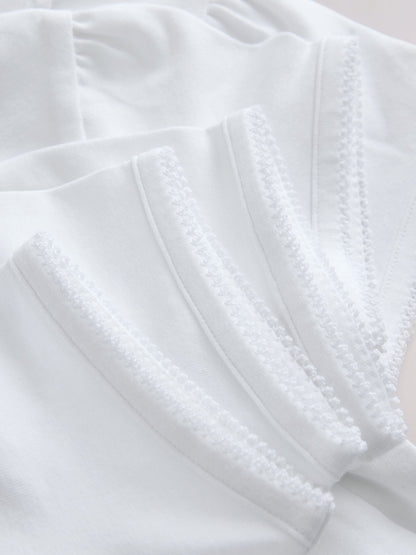 Dsiney Kidz - White Girls 5 Pack Cotton Stretch Frill Collar School Polo Tops (3-16yrs) image 6