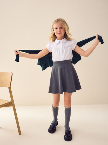 Dsiney Kidz - White Girls Short Sleeve Ruffle Collar School Shirt (3-15yrs) image 2