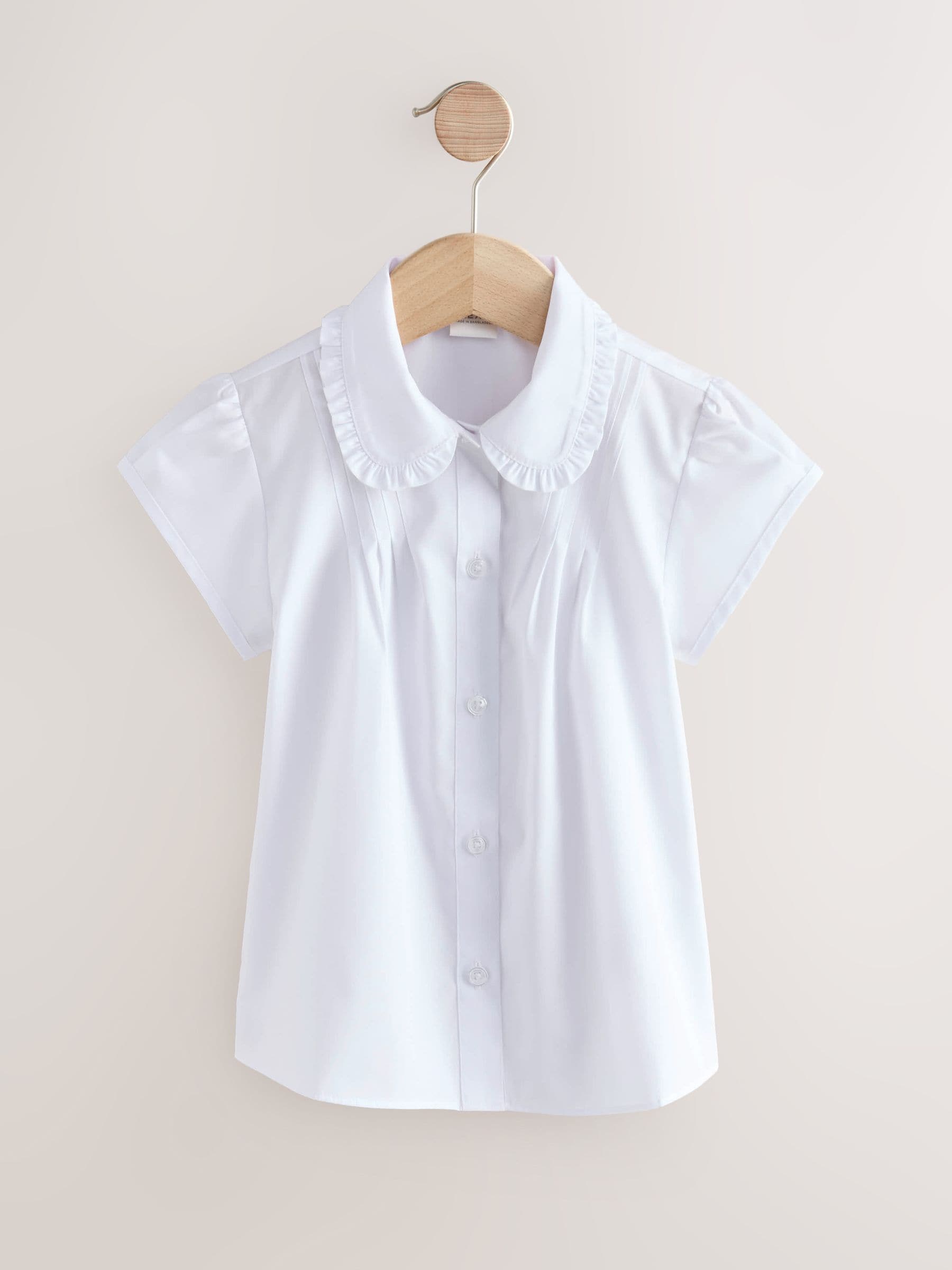 Dsiney Kidz - White Girls Short Sleeve Ruffle Collar School Shirt (3-15yrs) image 6