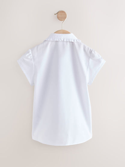 Dsiney Kidz - White Girls Short Sleeve Ruffle Collar School Shirt (3-15yrs) image 7