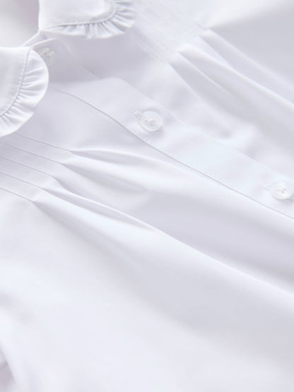 Dsiney Kidz - White Girls Short Sleeve Ruffle Collar School Shirt (3-15yrs) image 9