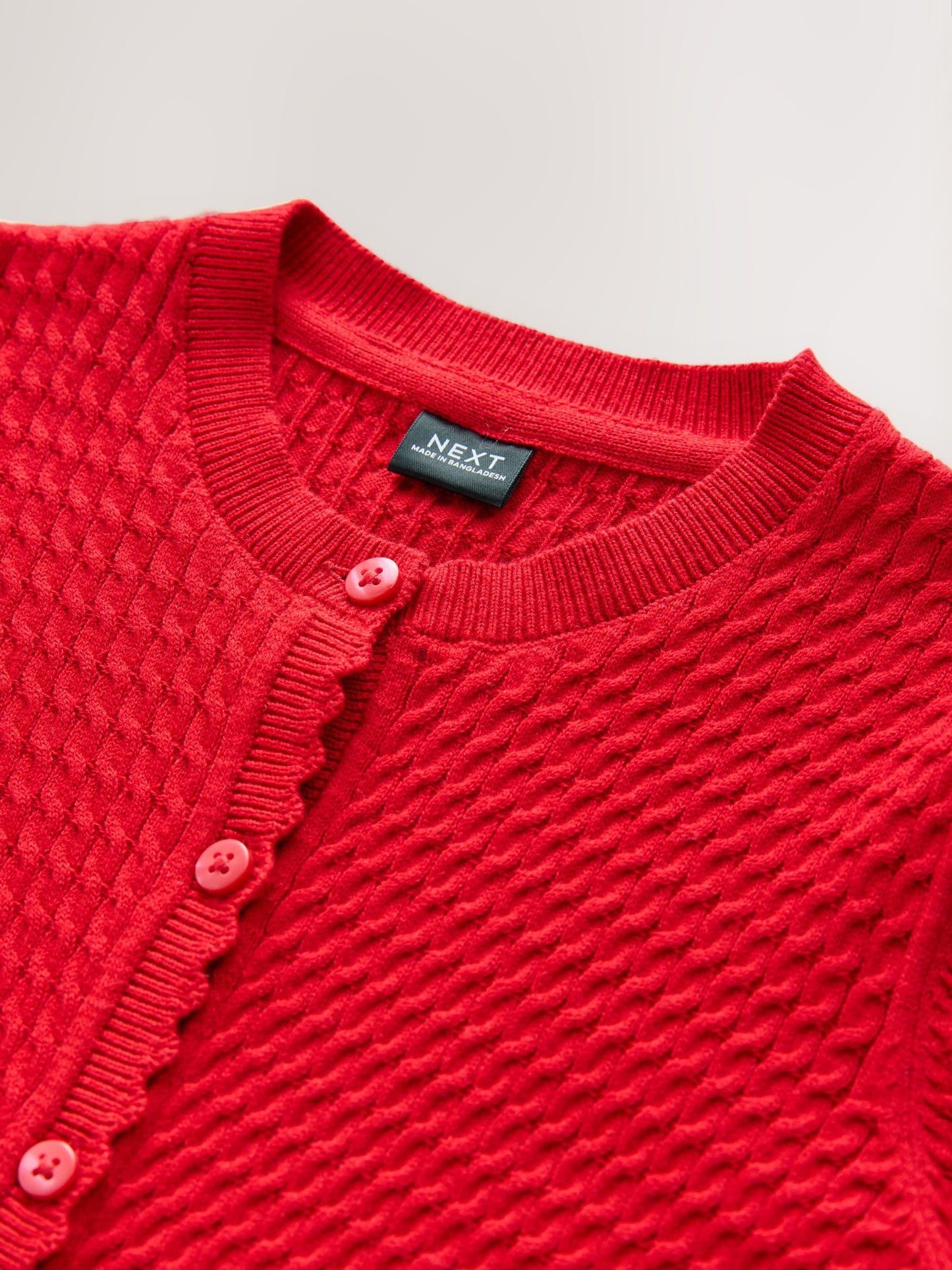 Dsiney Kidz - Red Cotton Rich Cable Knit School Cardigan (3-16yrs) image 7