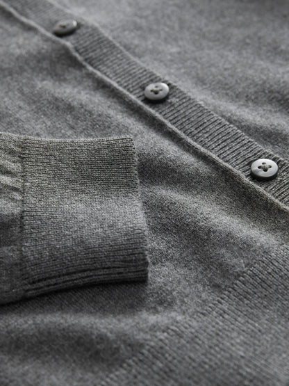 Dsiney Kidz - Grey Cotton Rich Frill Shoulder School Cardigan (3-16yrs) image 10
