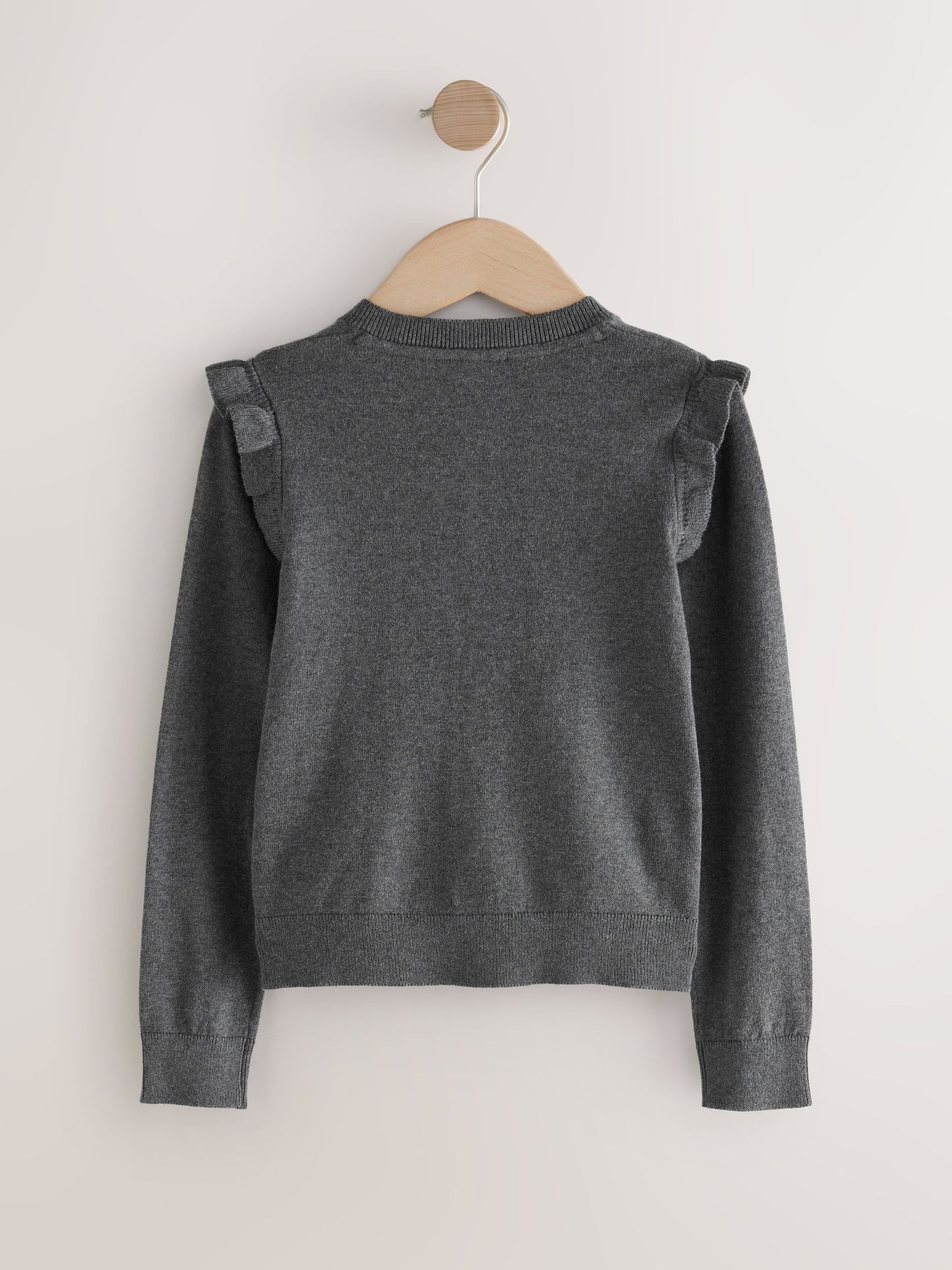 Dsiney Kidz - Grey Cotton Rich Frill Shoulder School Cardigan (3-16yrs) image 8
