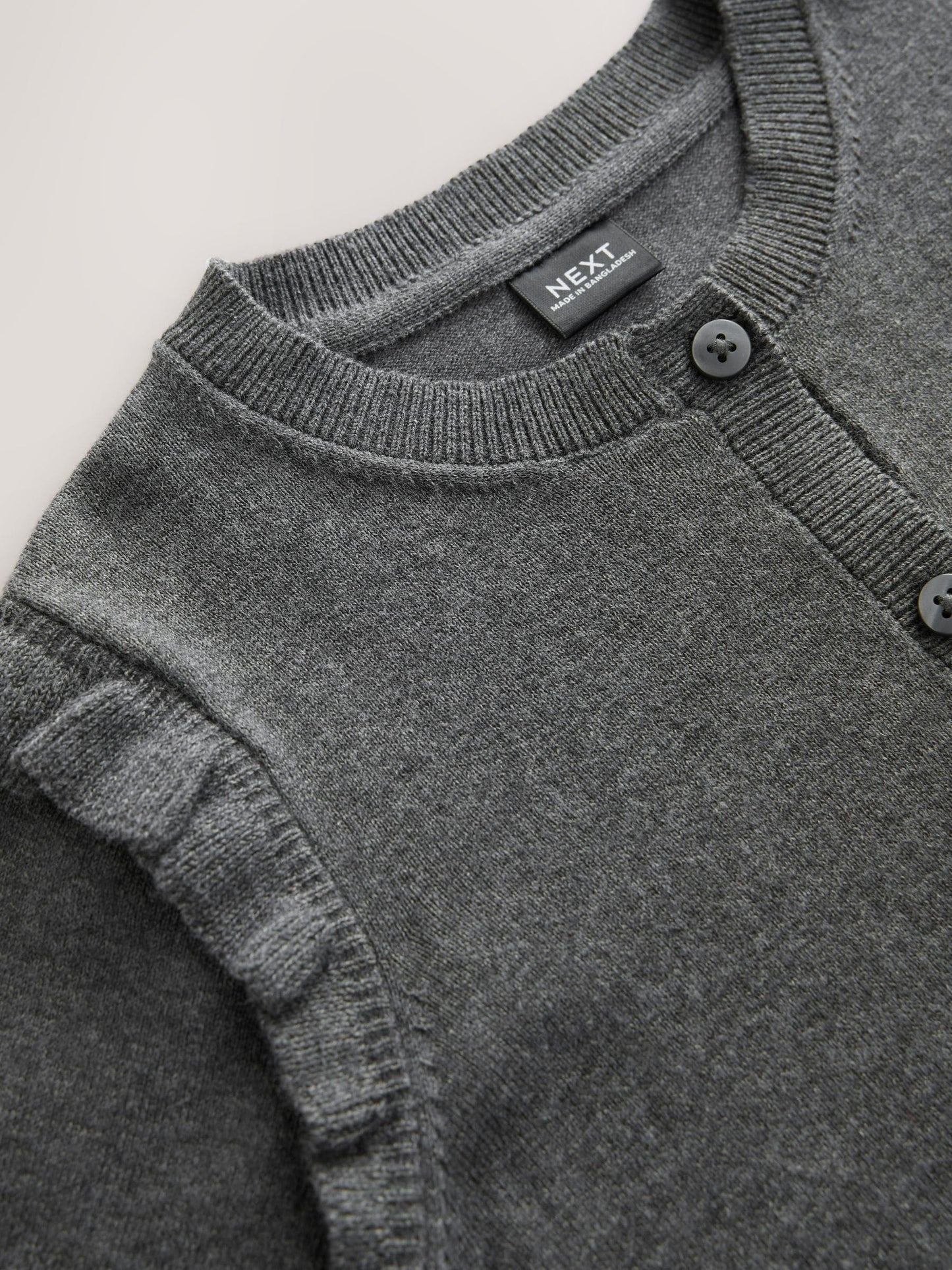 Dsiney Kidz - Grey Cotton Rich Frill Shoulder School Cardigan (3-16yrs) image 9