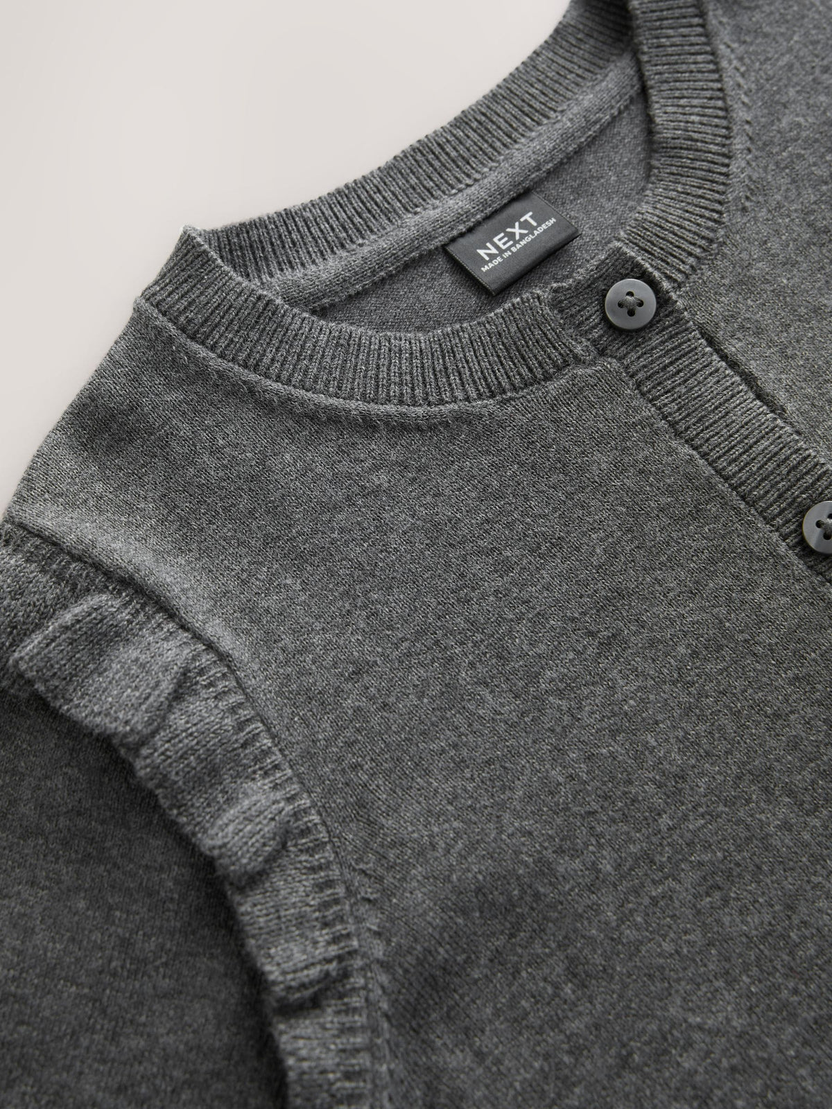 Dsiney Kidz - Grey Cotton Rich Frill Shoulder School Cardigan (3-16yrs) image 9
