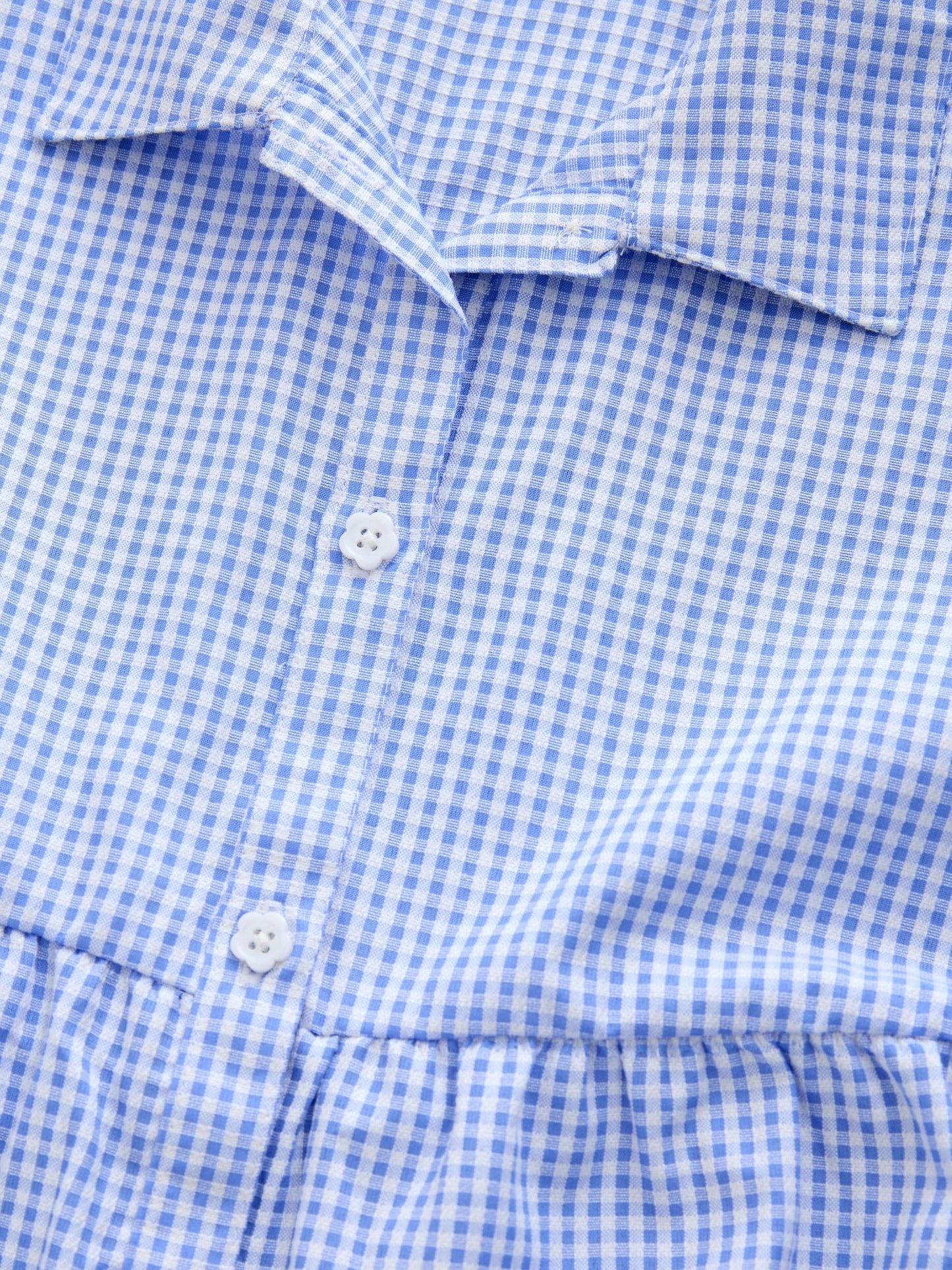 Blue Cotton Rich School Gingham Tiered Shirt Collar Dress (3-14yrs) image 7