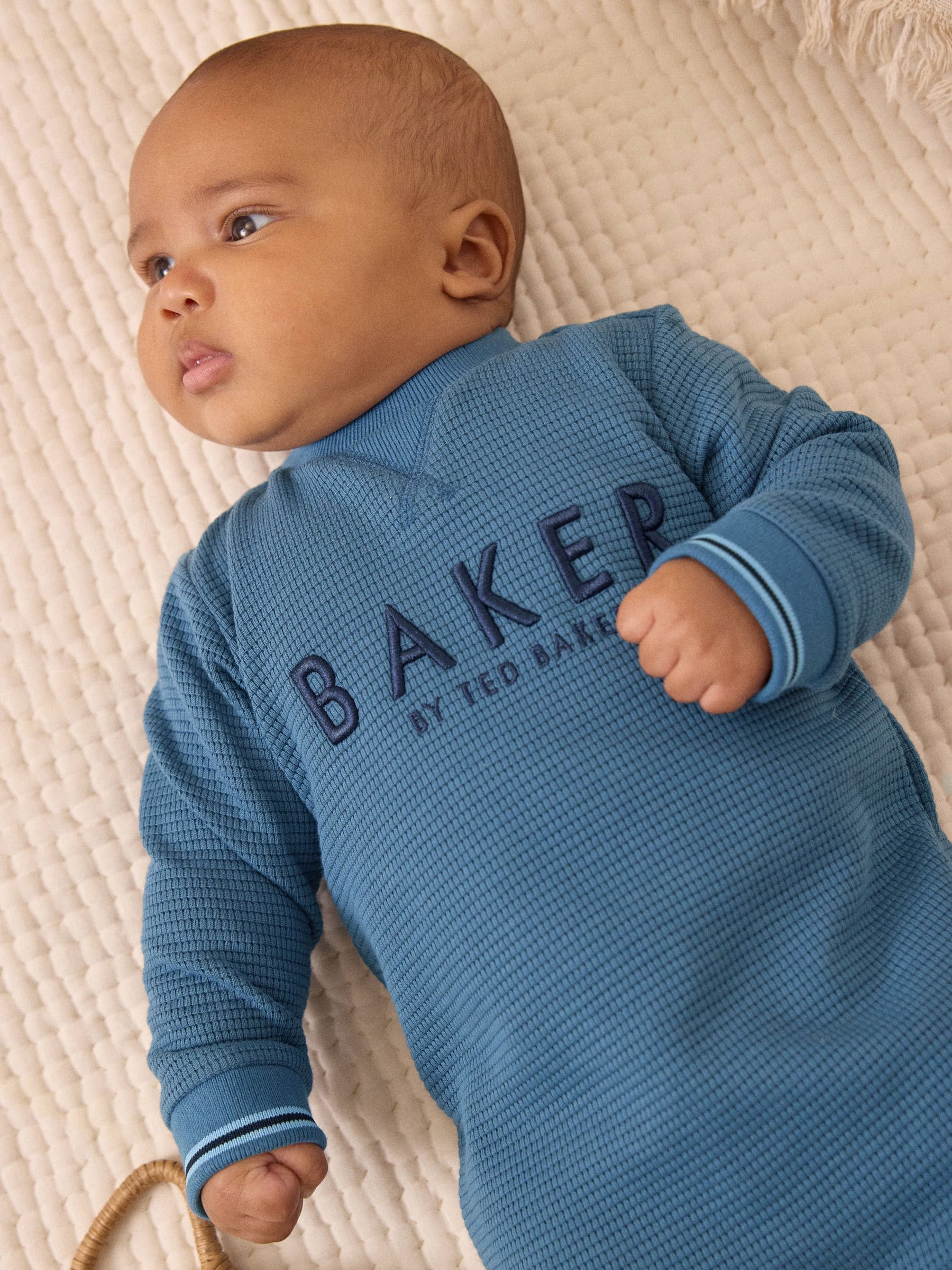 Baker by Ted Baker Textured Long Sleeve Romper image 3