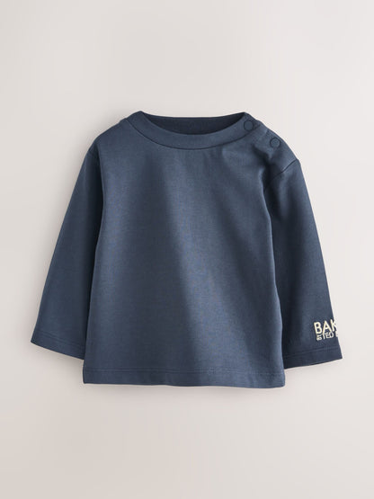 Baker by Ted Baker Long Sleeve T-Shirt and Striped Dungarees Set