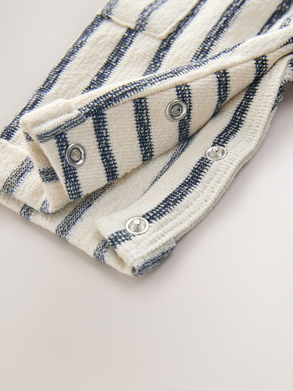 Baker by Ted Baker Long Sleeve T-Shirt and Striped Dungarees Set