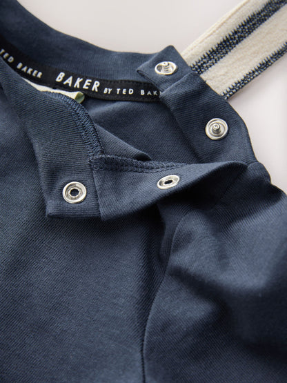 Baker by Ted Baker Long Sleeve T-Shirt and Striped Dungarees Set