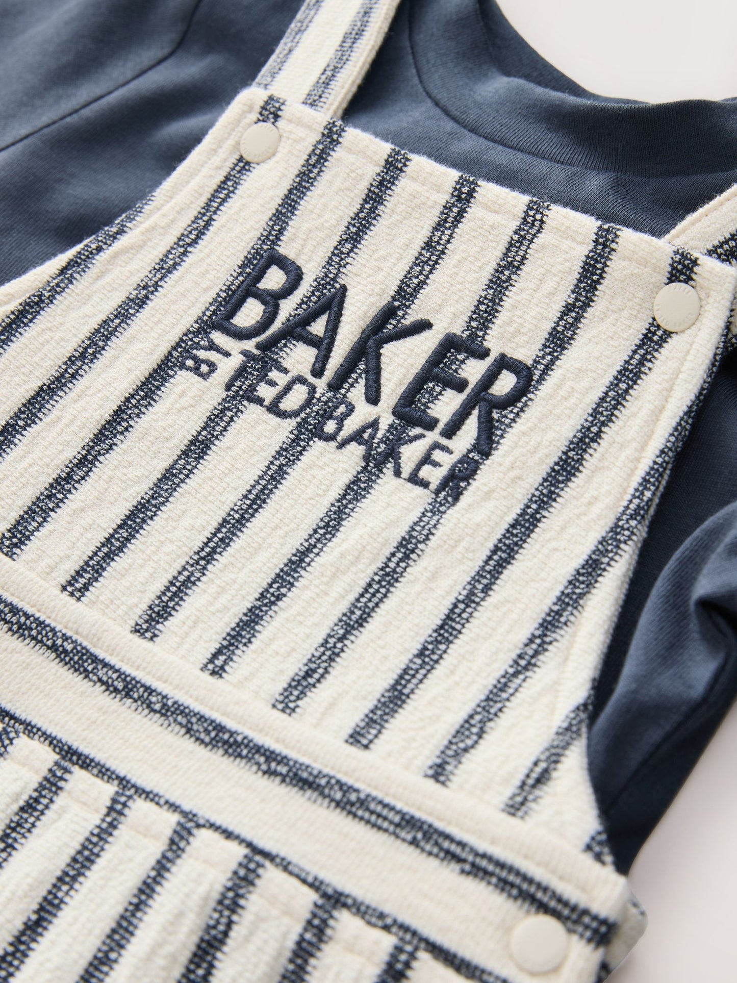 Baker by Ted Baker Long Sleeve T-Shirt and Striped Dungarees Set