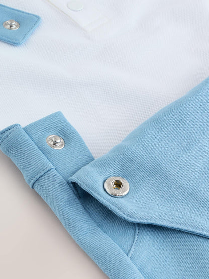 Baker by Ted Baker Blue Dungarees and Polo Shirt Set